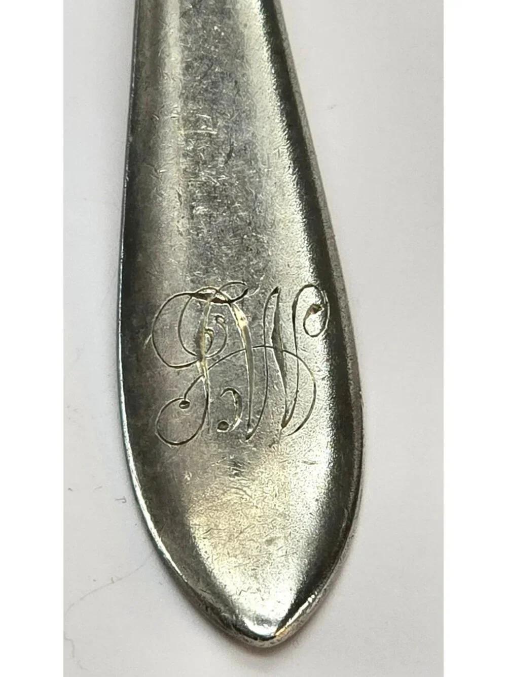 Sterling Silver Monogrammed Teaspoons Set Of 4 Antique Vintage CM2265